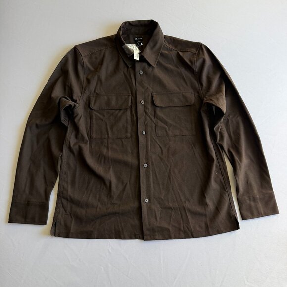 Madewell Easy Long-Sleeve Shirt • size medium • NWT • NR744 • Dark Brown - Picture 6 of 13